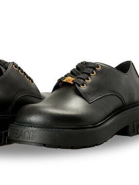 Versace Men\'s Black Leather Lace Up Derby Shoes US 9 IT 42 $_12.JPG?set_id=880000500F main image 3